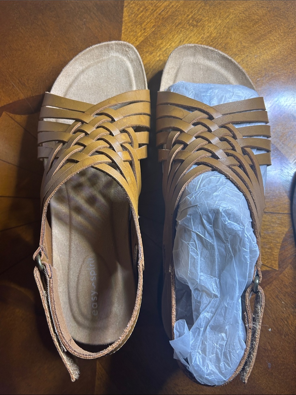 Easy Spirit Women’s Comfort Sandals – Brown Cognac Leather – New in Box